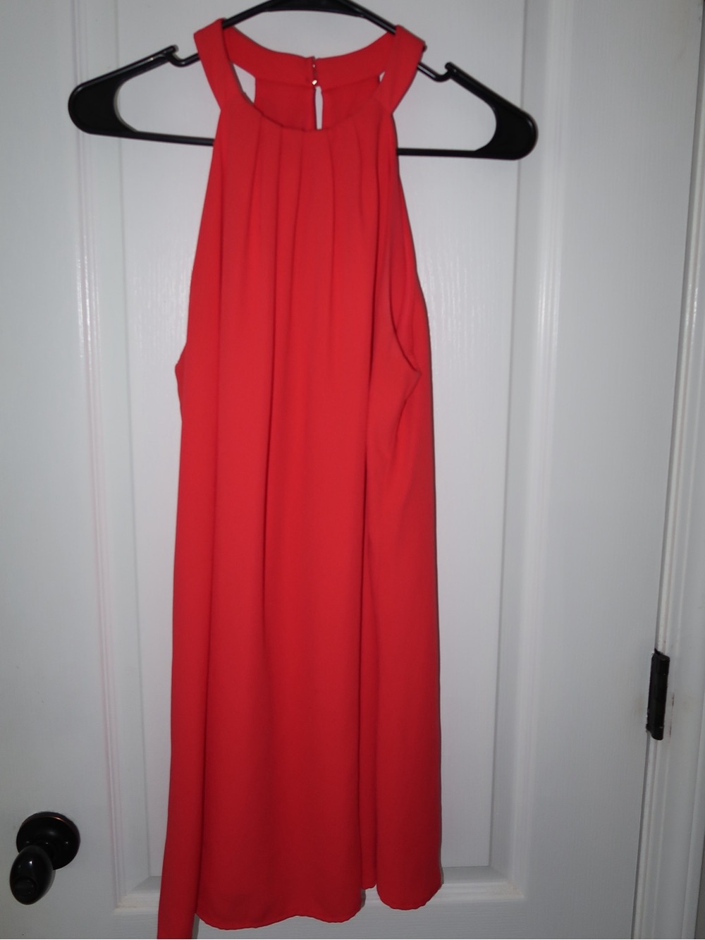 Halter Mini Dress in Vibrant Red/Coral